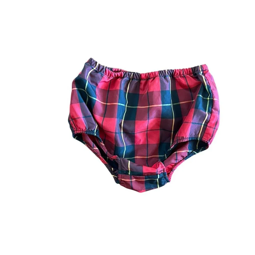 Ralph Lauren‎ Baby Unisex Red Plaid Diaper Cover Elastic Waist 24 Months